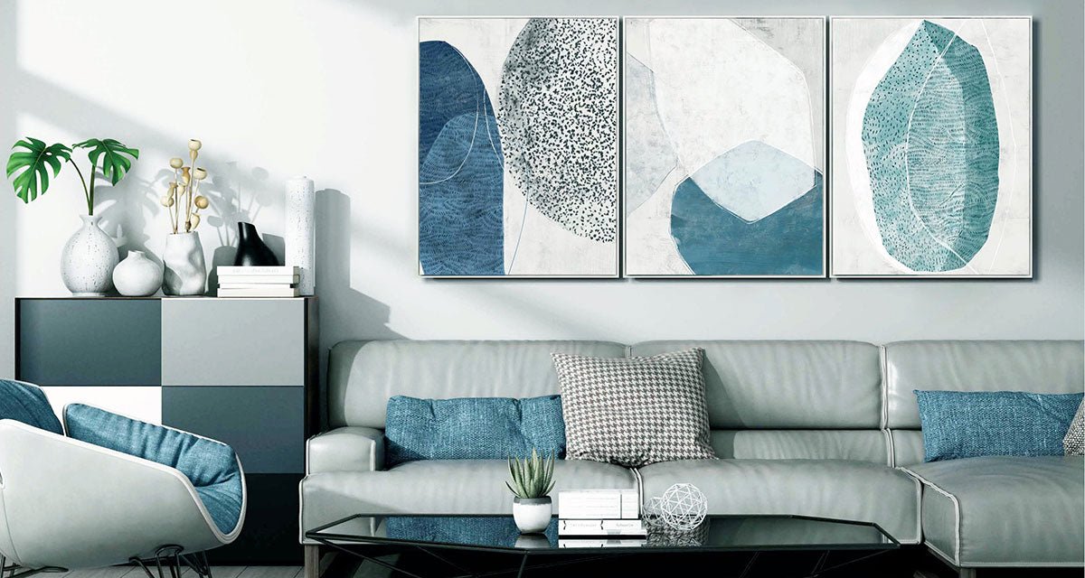 Matching wall art with leather sofas - Picket&Rail Furniture, Art & Baby Family Store