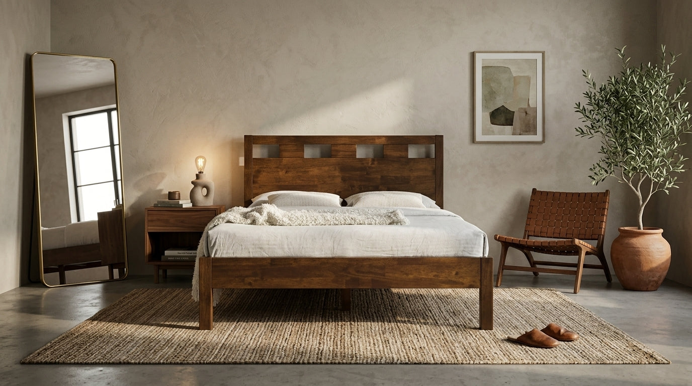 Solid Wood & Leather Queen & King Beds - Picket&Rail Furniture, Art & Baby Megastore