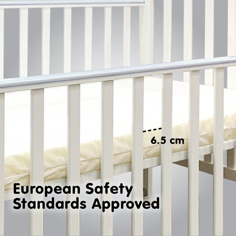 #1  Angela Baby Cot - 6-in-1 Solid Hard Wood With Drop-Side Gate 892 (120x60cm) Col: Mint picket and rail