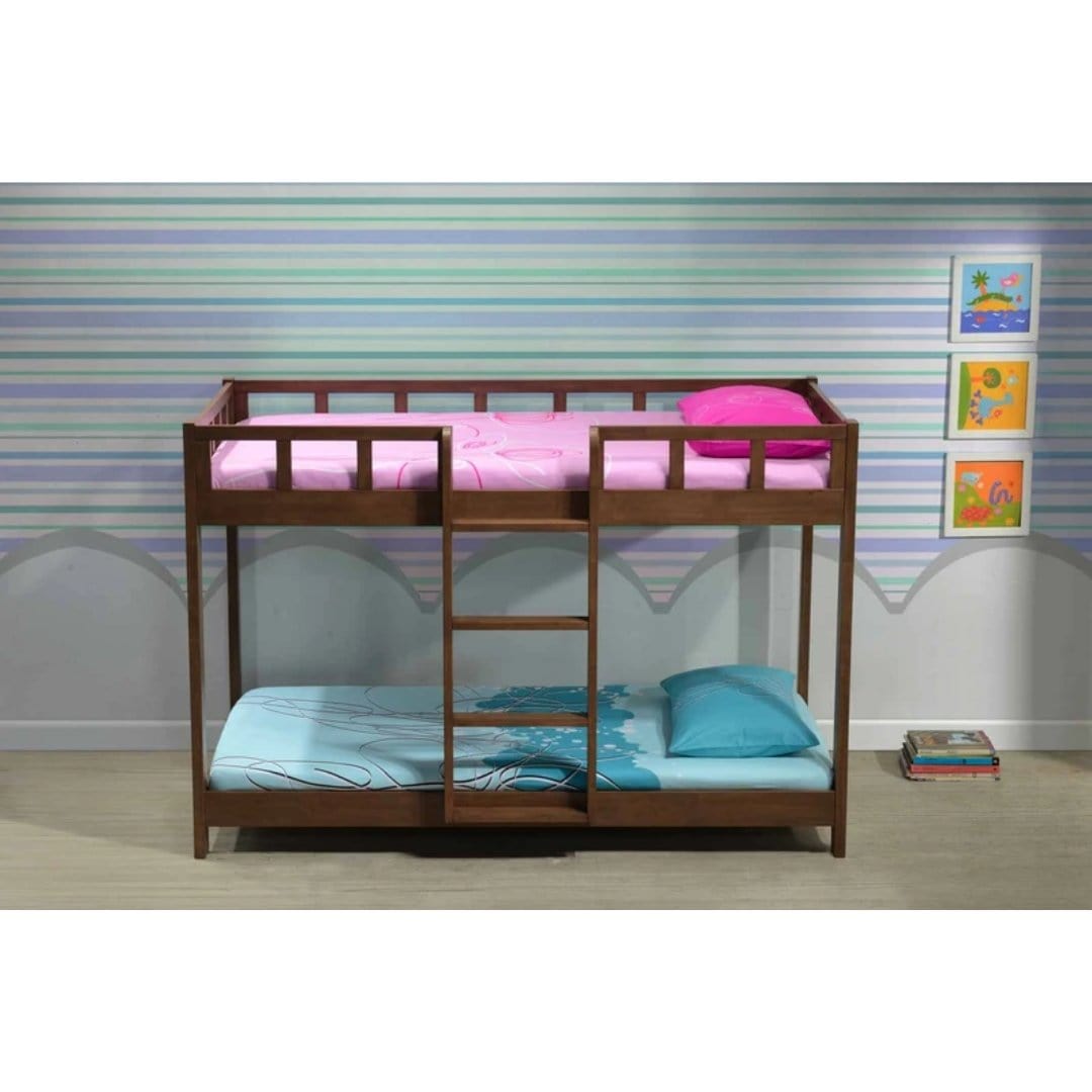 #1    Brooklyn Solid Wood Single Low Bunk Bed picket and rail