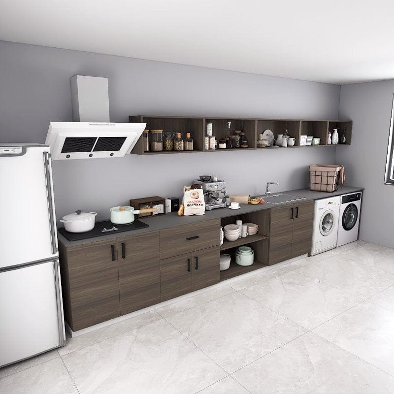 #1 Custom 32-Feet Modern Minimalist Kitchen Cabinet - **STARBUY** picket and rail