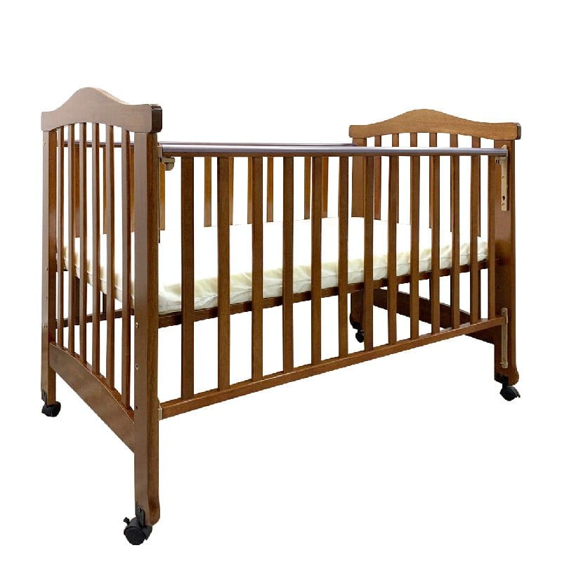 #1 Picket&Rail 6-in-1 Solid Hardwood Baby Cot with Drop-Side Gate 872 (120x60cm) Col: Brown picket and rail