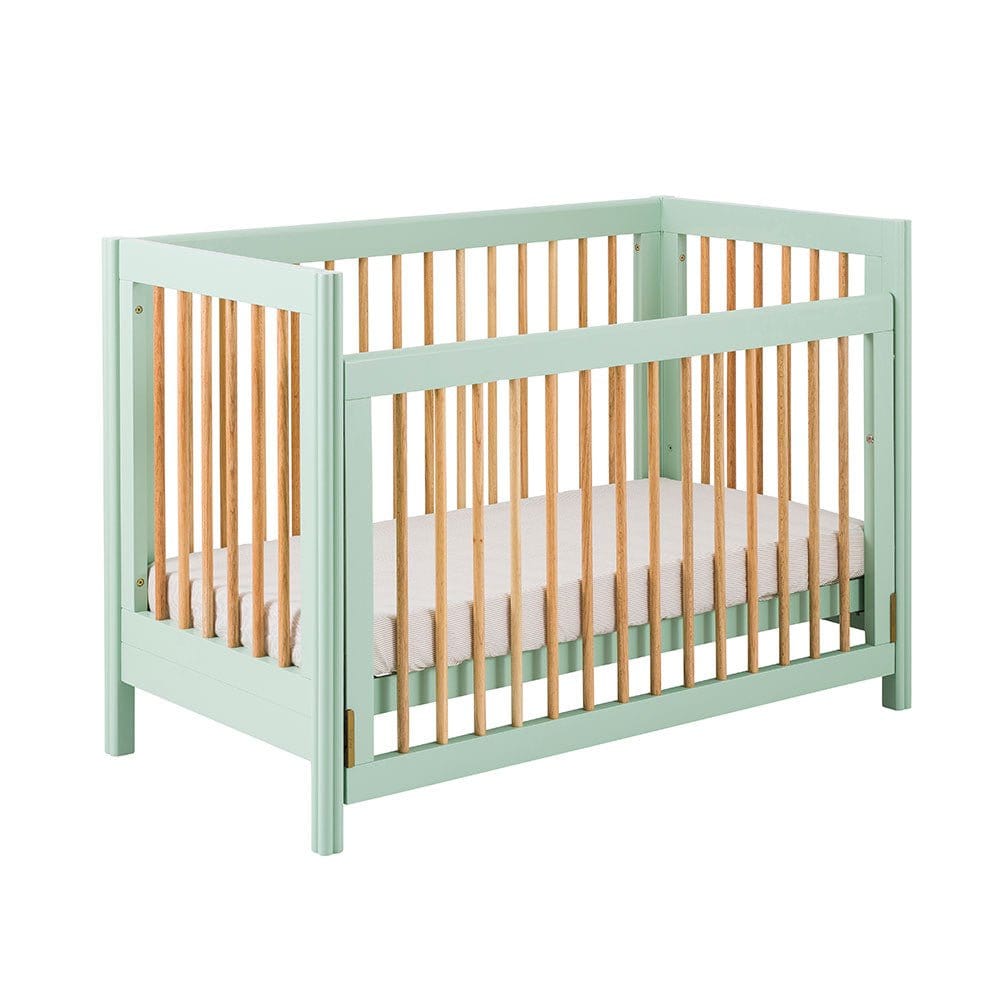 #1 Picket&amp;Rail Clover Solid Hardwood 2-in-1 Convertible Baby Cot | Single Handed Drop Gate (120x60cm) Col: Mint picket and rail