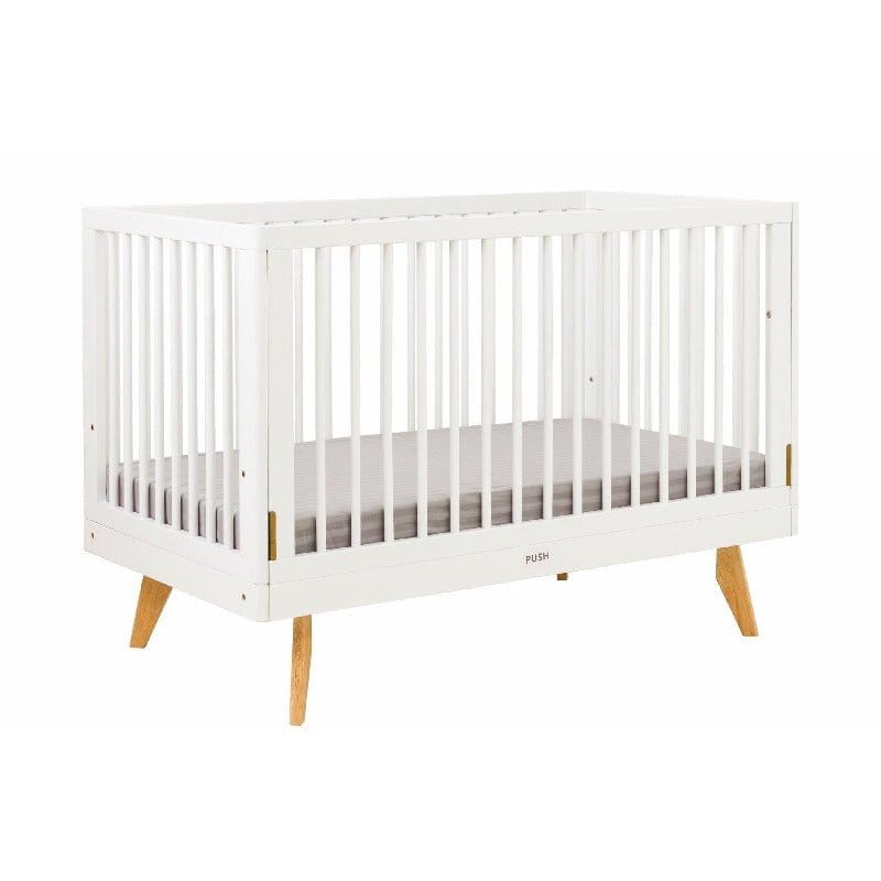 #1 Picket&Rail Viggo 3-in-1 Solid Wood Convertible Baby Cot (130x70cm) Col: White picket and rail