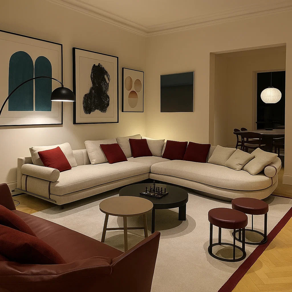 Aluna (SF12040) - Italian Minimalist Custom Sofa Bespoke in Leather & Fabric picket and rail