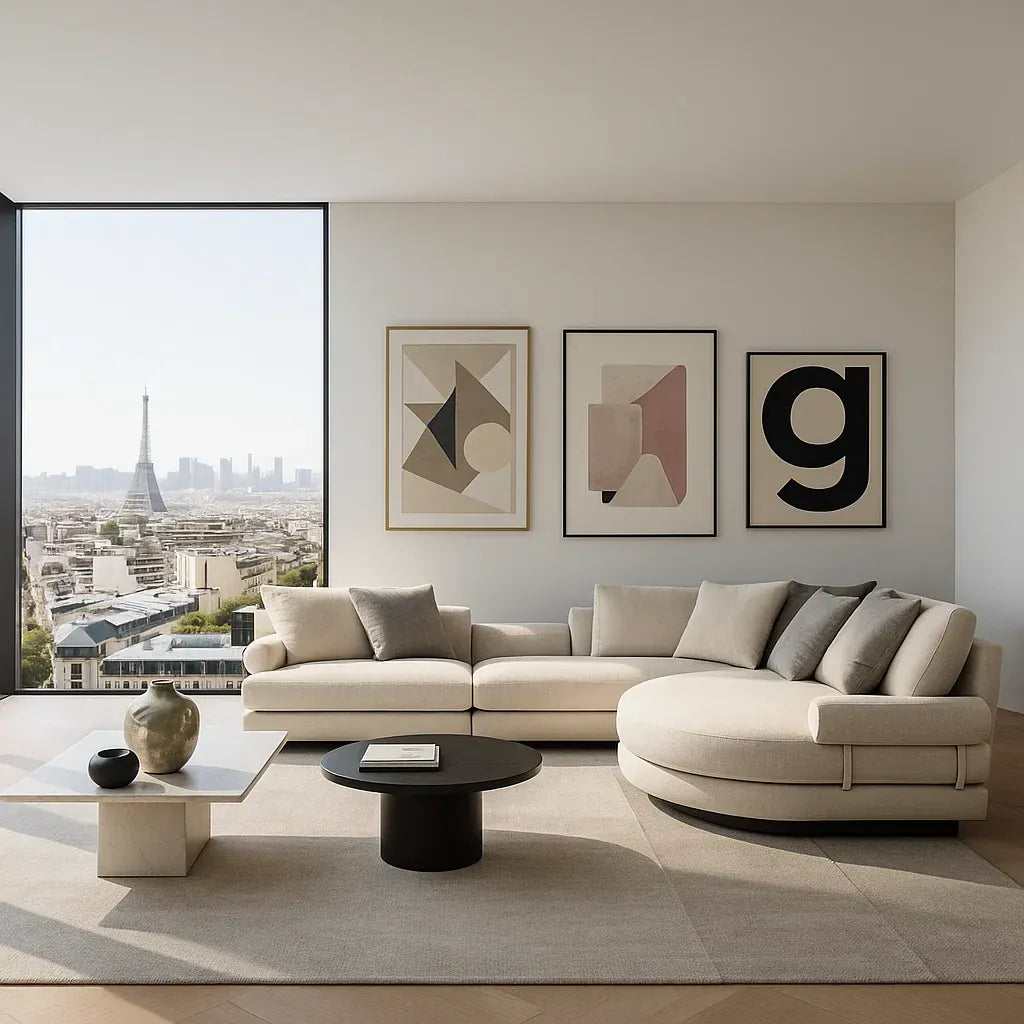 Aluna (SF12040) - Italian Minimalist Custom Sofa Bespoke in Leather & Fabric picket and rail