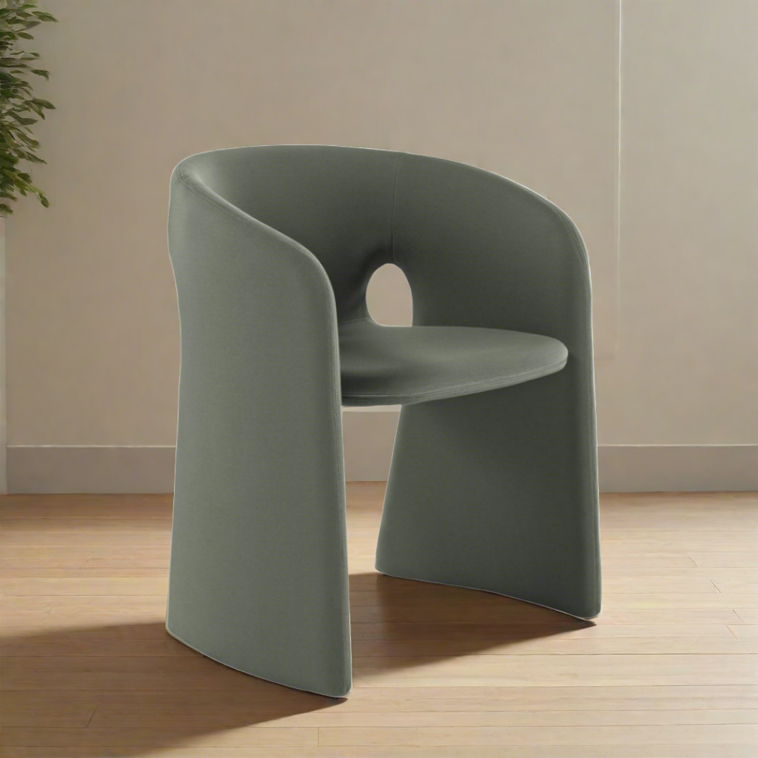 Custom Fibre Glass Dining Chair with Vegan Leather - CH1098 picket and rail