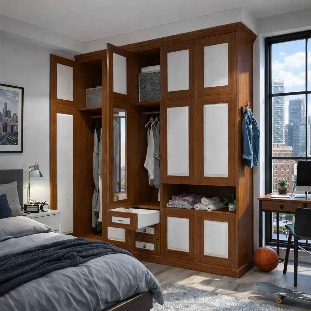 Custom Wardrobe System (Carlson) Length 2-3m Full Height Swing Door System (Built-In or Freestanding) picket and rail