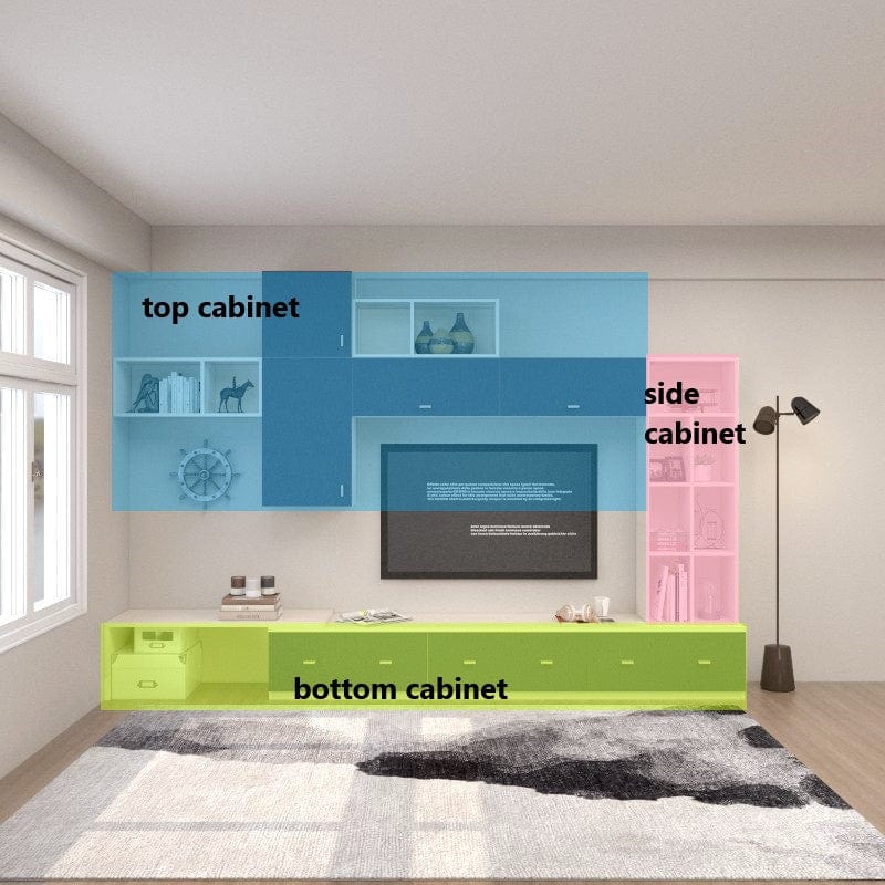 Customized Feature Wall TV Console Set (TV10) picket and rail
