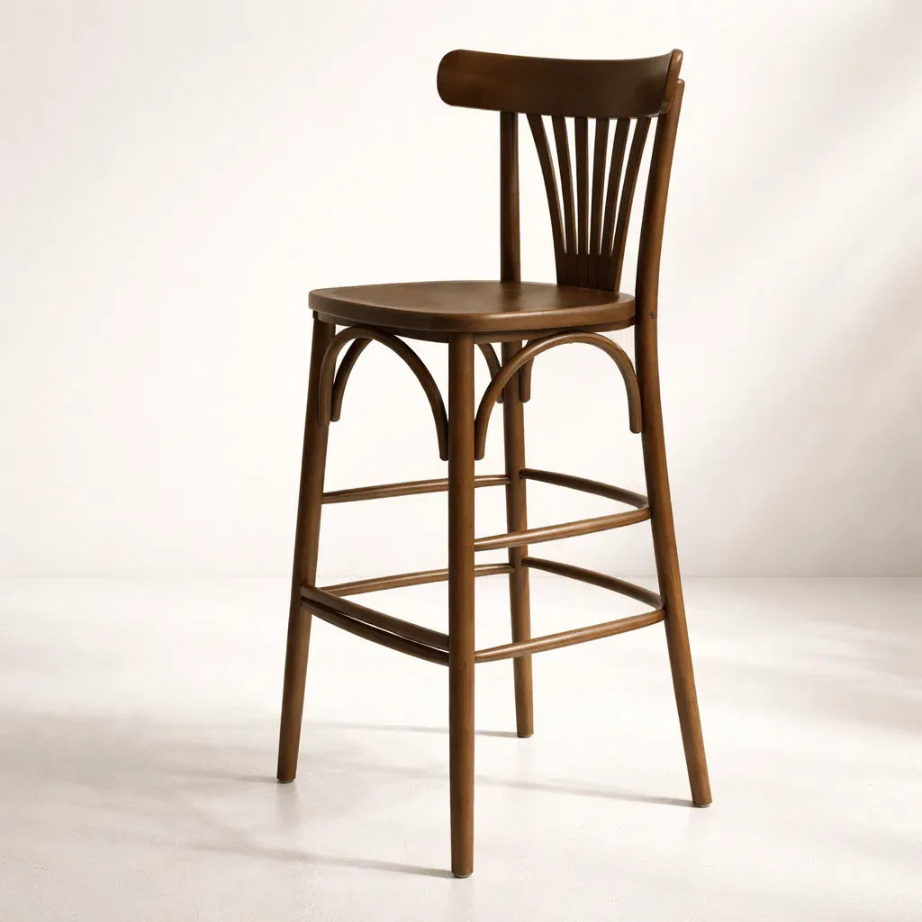 Elise Bar Chair (BS56A) French Design Solid Wood American Beech Bentwood Dining Chair - Walnut/Oak/Black picket and rail