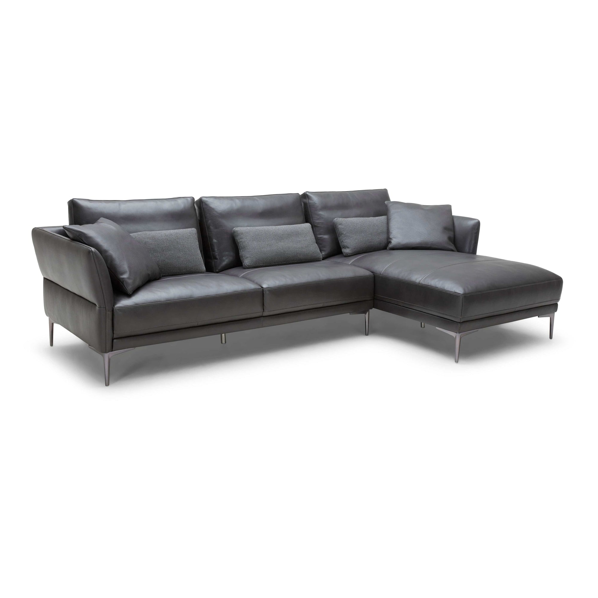 KUKA #5311 Leather Sofa (3+Chaise Lounge) (M Series) (I) picket and rail