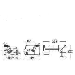 KUKA KM.5082 Leather Modular Manual Recliner Sofa (Modular) (M Series) (I) picket and rail