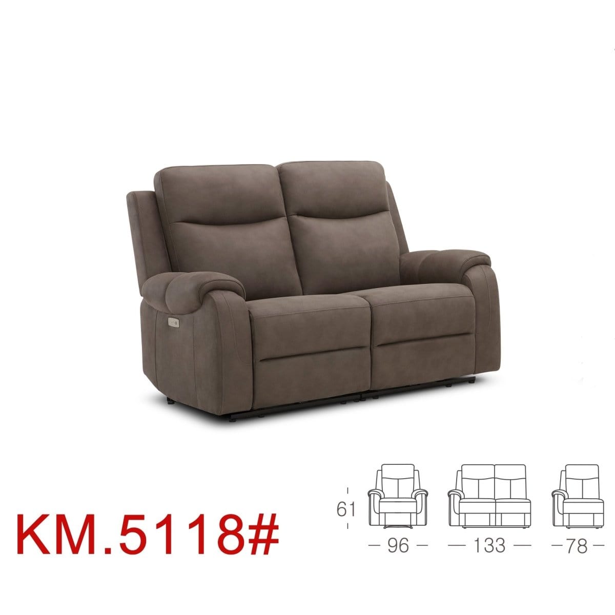 KUKA KM.5118 Leather Electrical Recliner Sofa (1/2/3-Seater) (M Series) (I) picket and rail