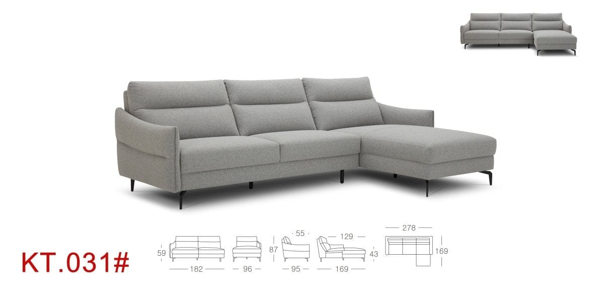 KUKA KT.031 Top Grain Leather Sofa (1/2/3-Seater) (I) picket and rail