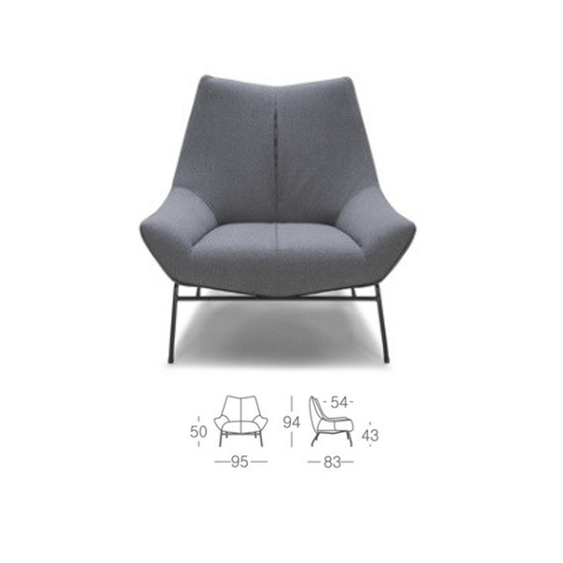 KUKA Lounge Chair A1018B - Fabric picket and rail