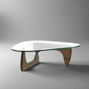 YSA Coffee Table (CT3001) - Custom Solid Oak Scandinavian Minimalist Design with Tempered Glass Top picket and rail