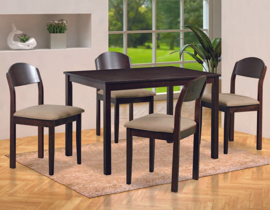 ZORA 5pc 1.2m Solid Wood Dining Set (SYF-0149) picket and rail