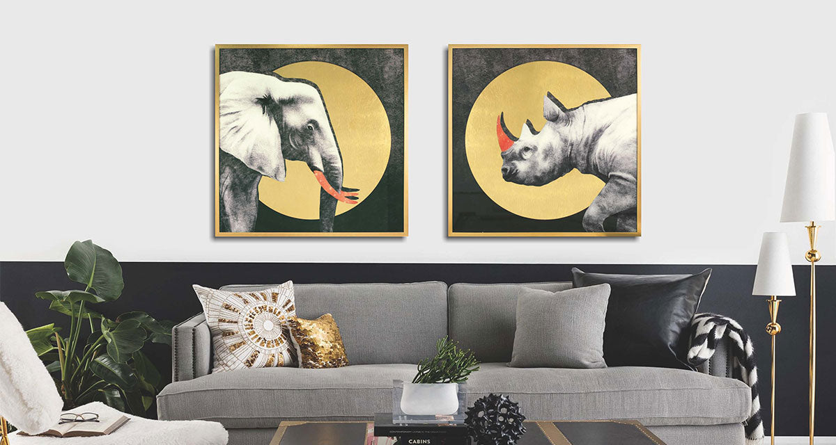 Why is a combination of a leather sofa and wall art can transform a living room