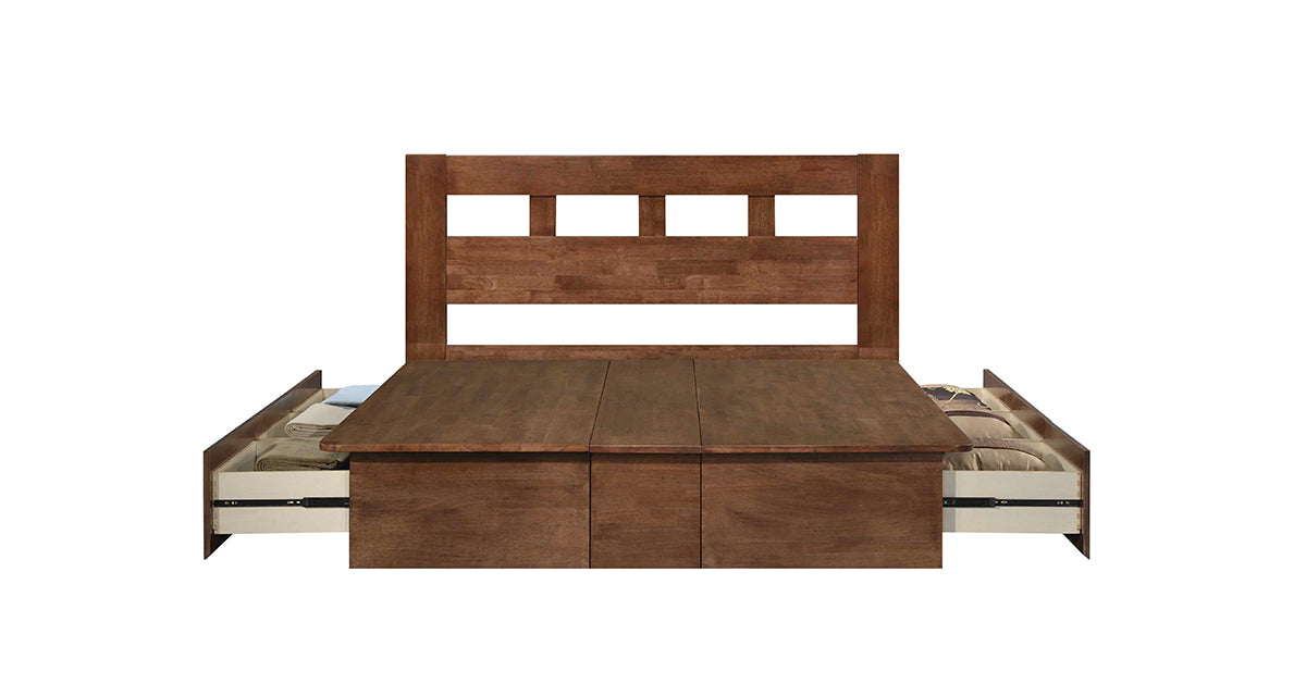 What is a platform bed frame with storage, and how does it differ from regular platform bed frames?