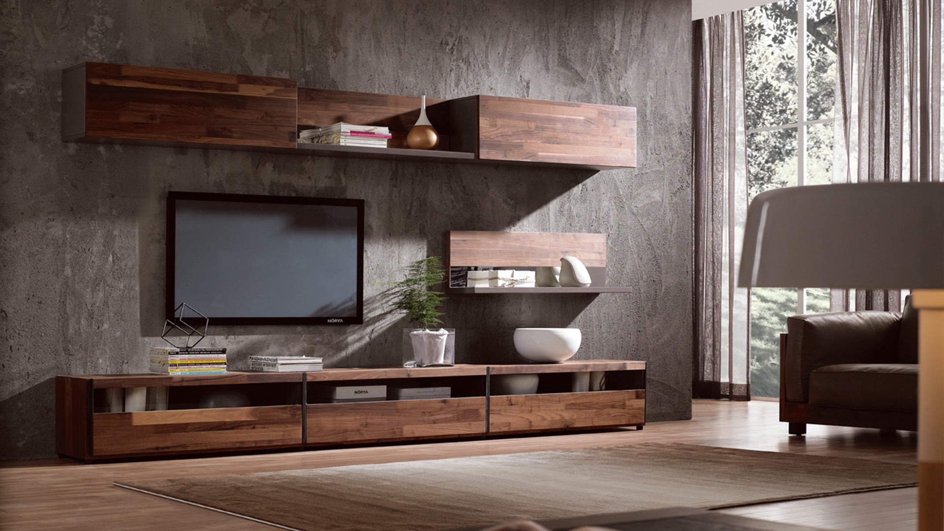 TV Feature Wall vs TV Wall Units with an Array of Storage Cabinets and Shelves