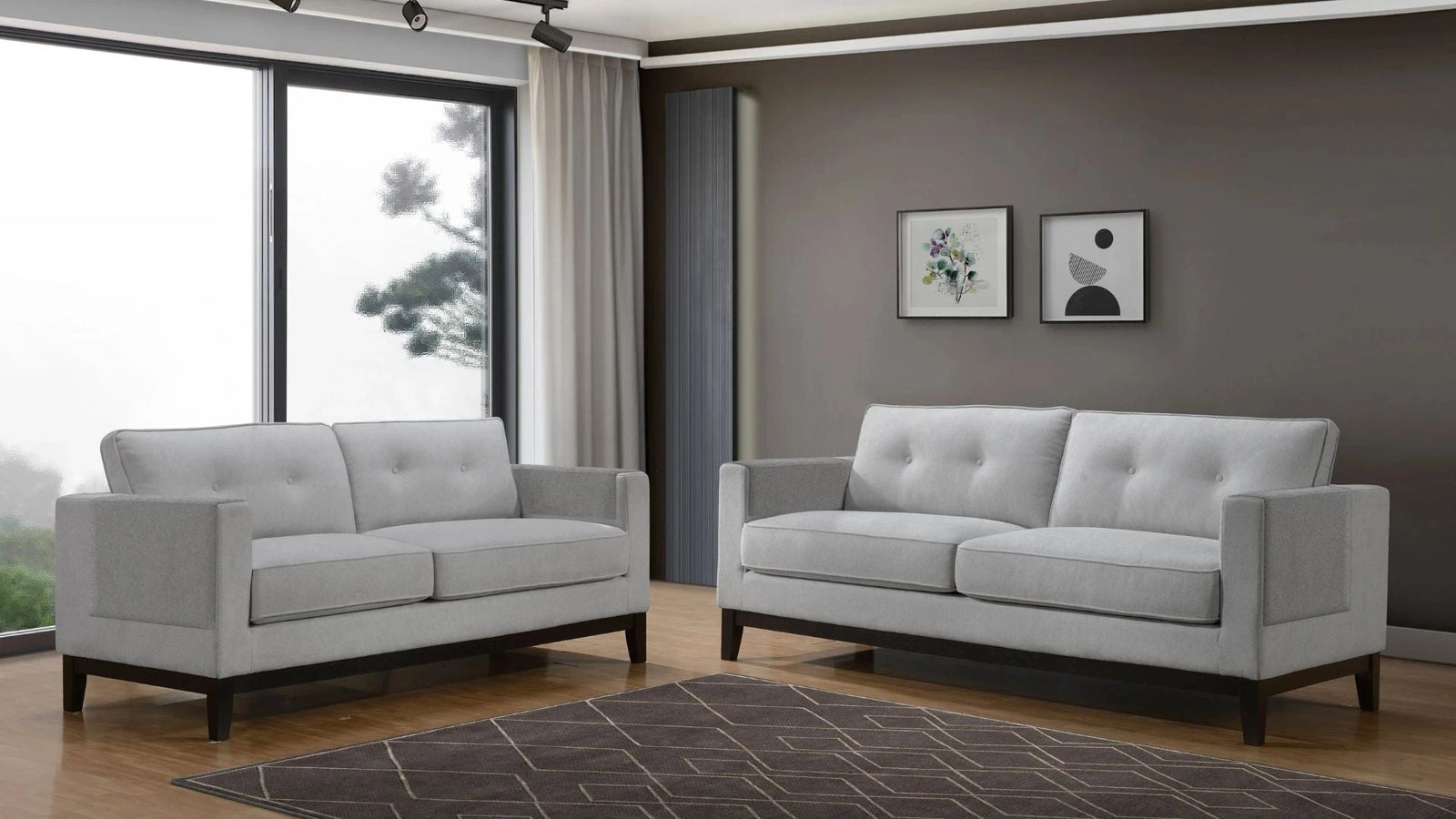Affordable Sofas Singapore - Wood / Leather / Fabric / 3 Seater