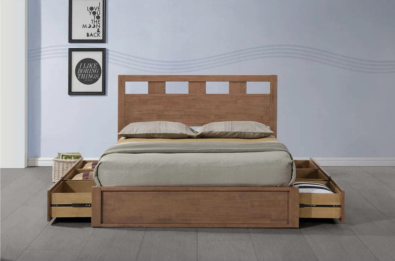 King Bed Frames SIngapore - Wood / Fabric / Leather / Storage