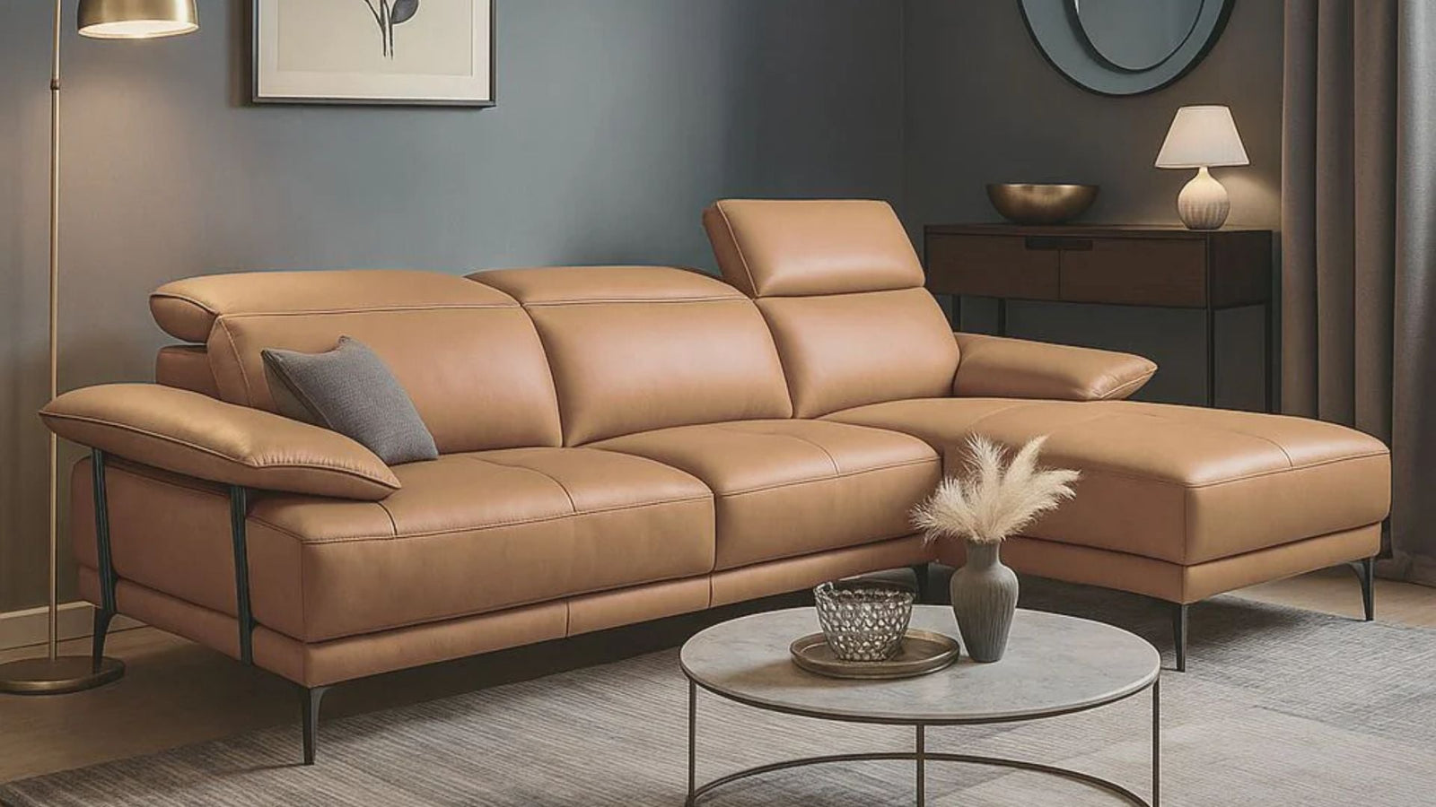 L Shape Sofa Singapore - Chaise Lounge / Leather / Fabric