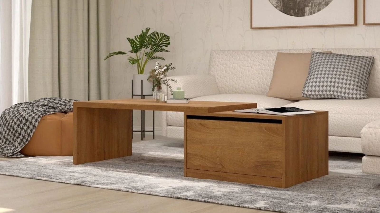 Custom Carpentry Coffee & Side Tables With Storage And Color Options