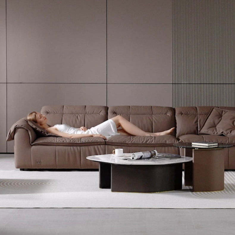 KUKA #1199 3-Seater/L-Shape Minimalist Design Top Grain Leather Sofa (Factory Direct)