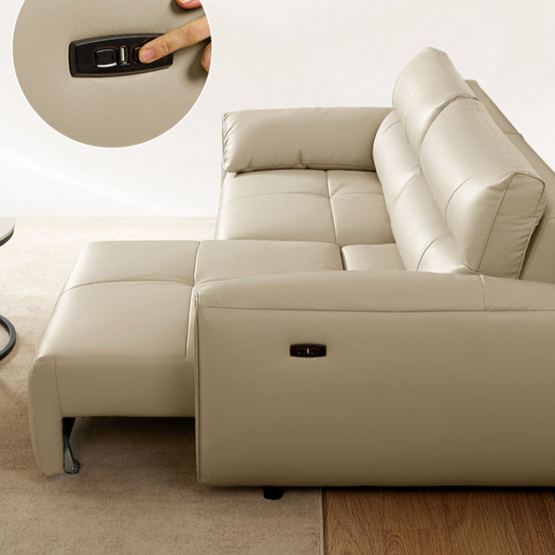 KUKA #1233 3/4-Seater Minimalist Design Top Grain Leather Electric Daybed Sofa (Factory Direct)