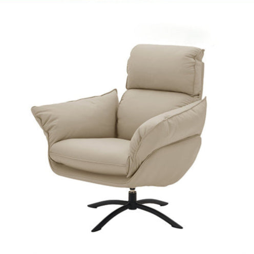 KUKA #A622 1-Seater Minimalist Design Top Grain Leather Swivel Chair With Armrest (Factory Direct)