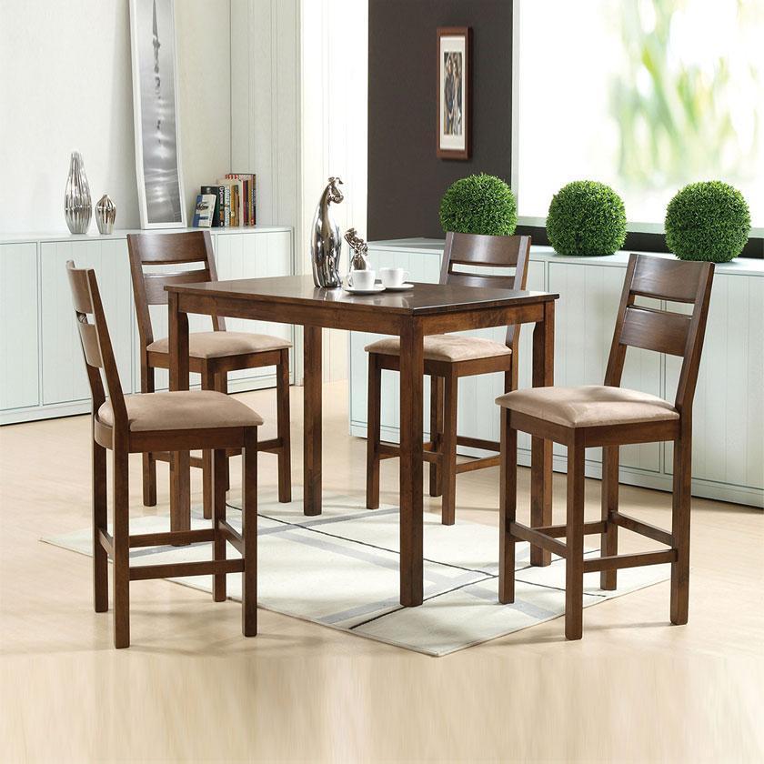 #1 4-Seater 1.2m Solid Wood Pub-Height Dining Set (Envy Dining Table + 4 Pub-Height Chairs) picket and rail