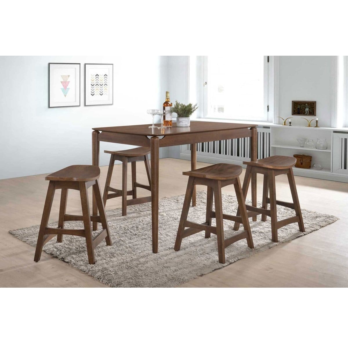 1 4-Seater 1.2M Solid Wood Pub-Height Dining Set (Julia Pub-Height Ta -  Picket&Rail Furniture, Art & Baby Family Store