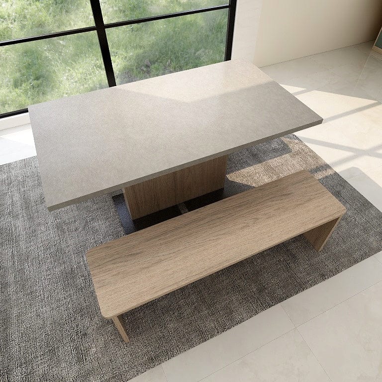 #1  5/7-Seater 1.8m Custom Textured-Top Pedestal Dining Set picket and rail