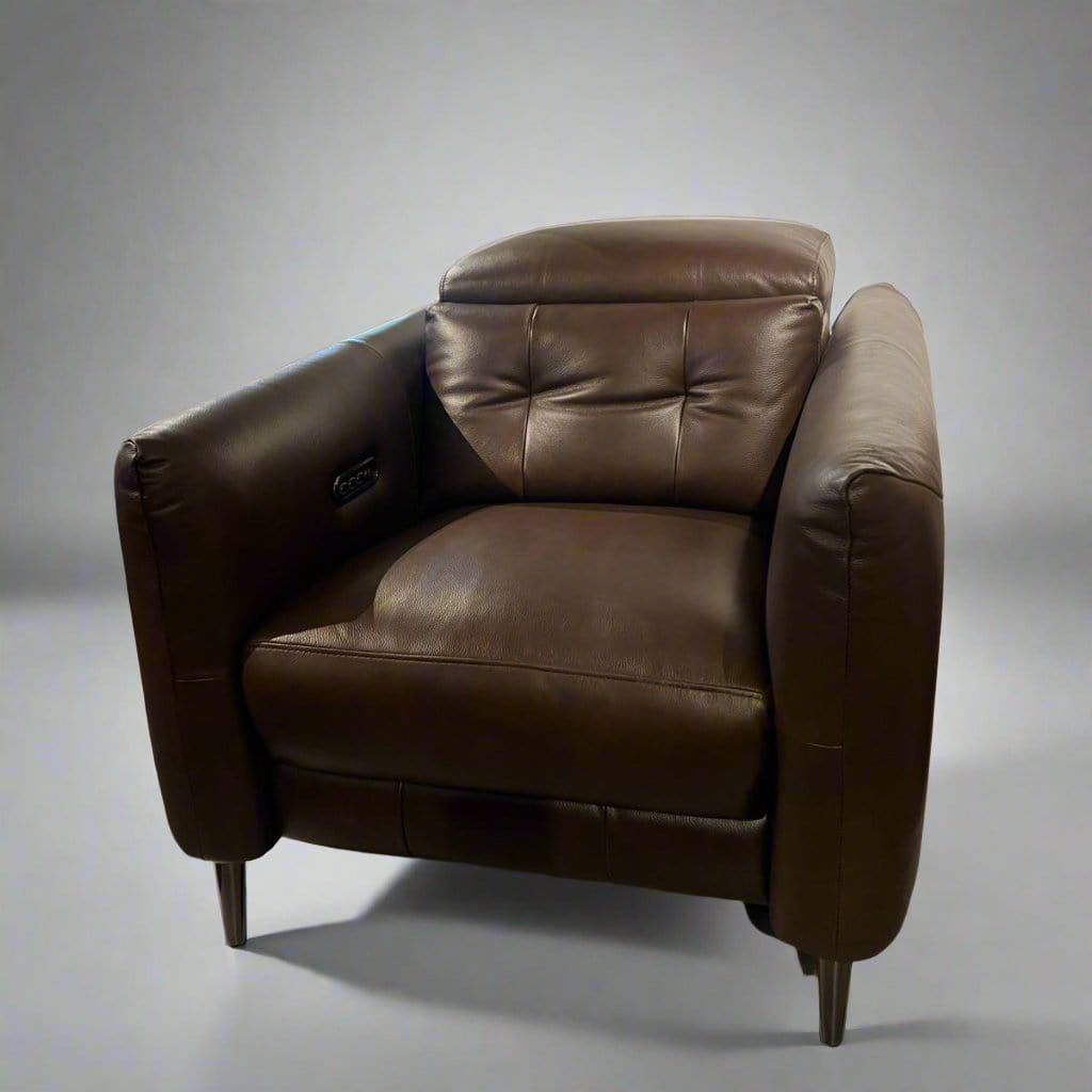 #1 Americana 1-Seater (RN0941) Zero Wall Full Top Grain Leather Electric Recliner Sofa (I) picket and rail