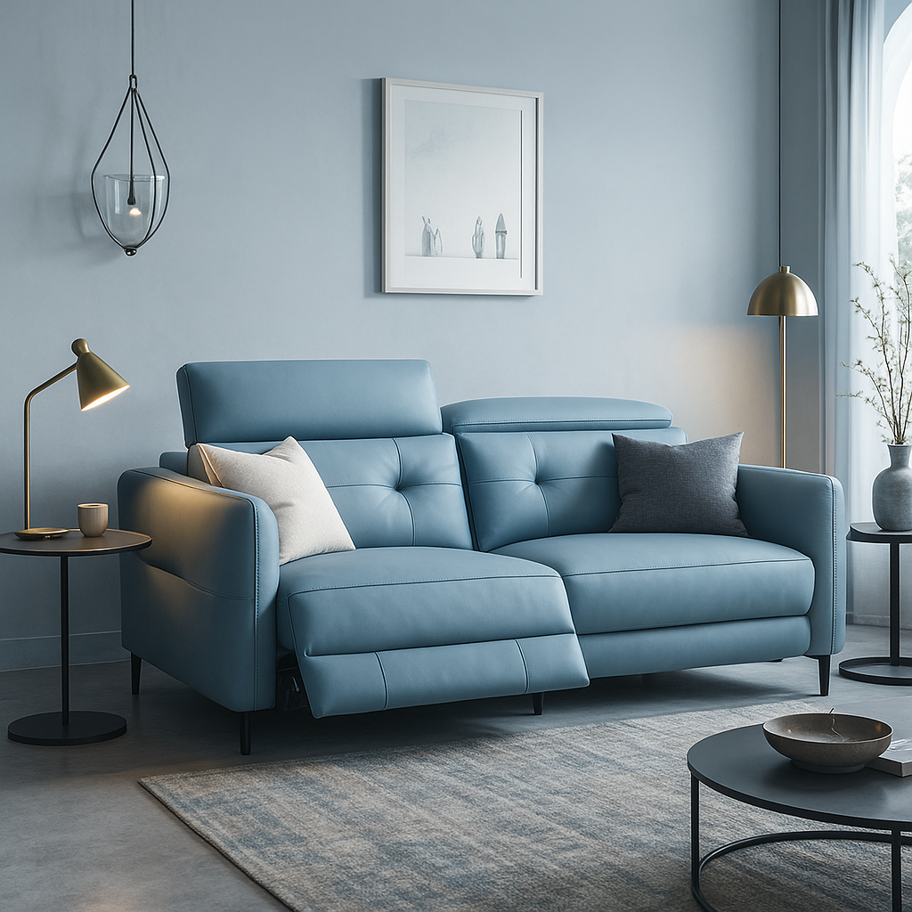 #1 Americana 3-Seater/L-Shape (RN0941) 2.02m Zero Wall Full Top Grain Leather Wall Hugging Electric Recliner Sofa (I) picket and rail