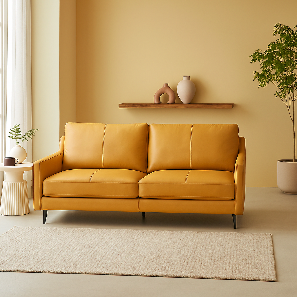 #1 Americana 3 Seater (MB0642) 1.91m Full Top Grain Leather Sofa picket and rail