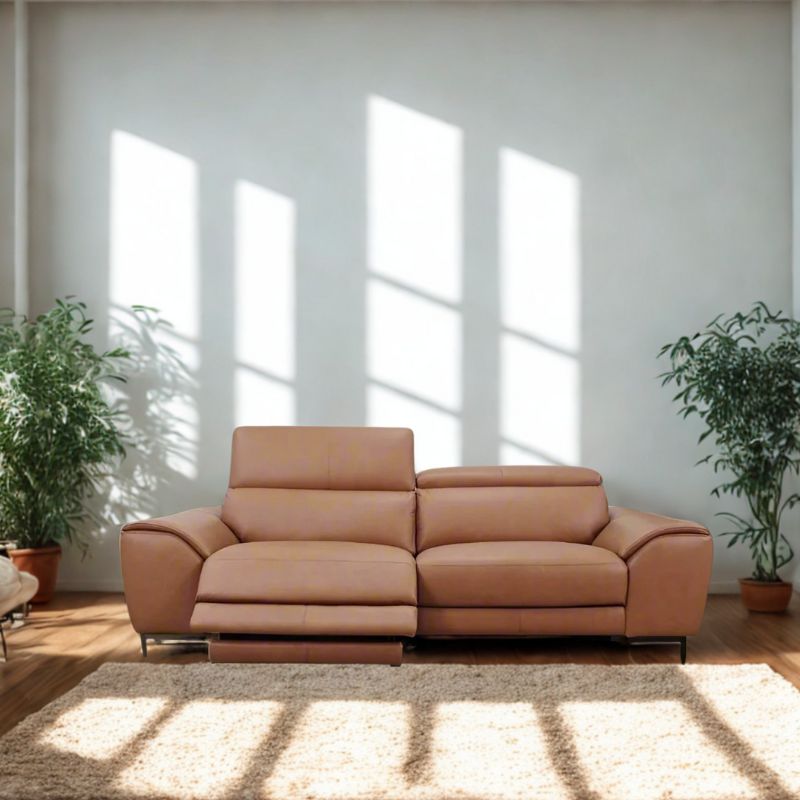 #1 Americana 3-Seater (RN0930) 2.38m Zero Wall Full Top Grain Leather Electric Recliner Sofa (I) picket and rail