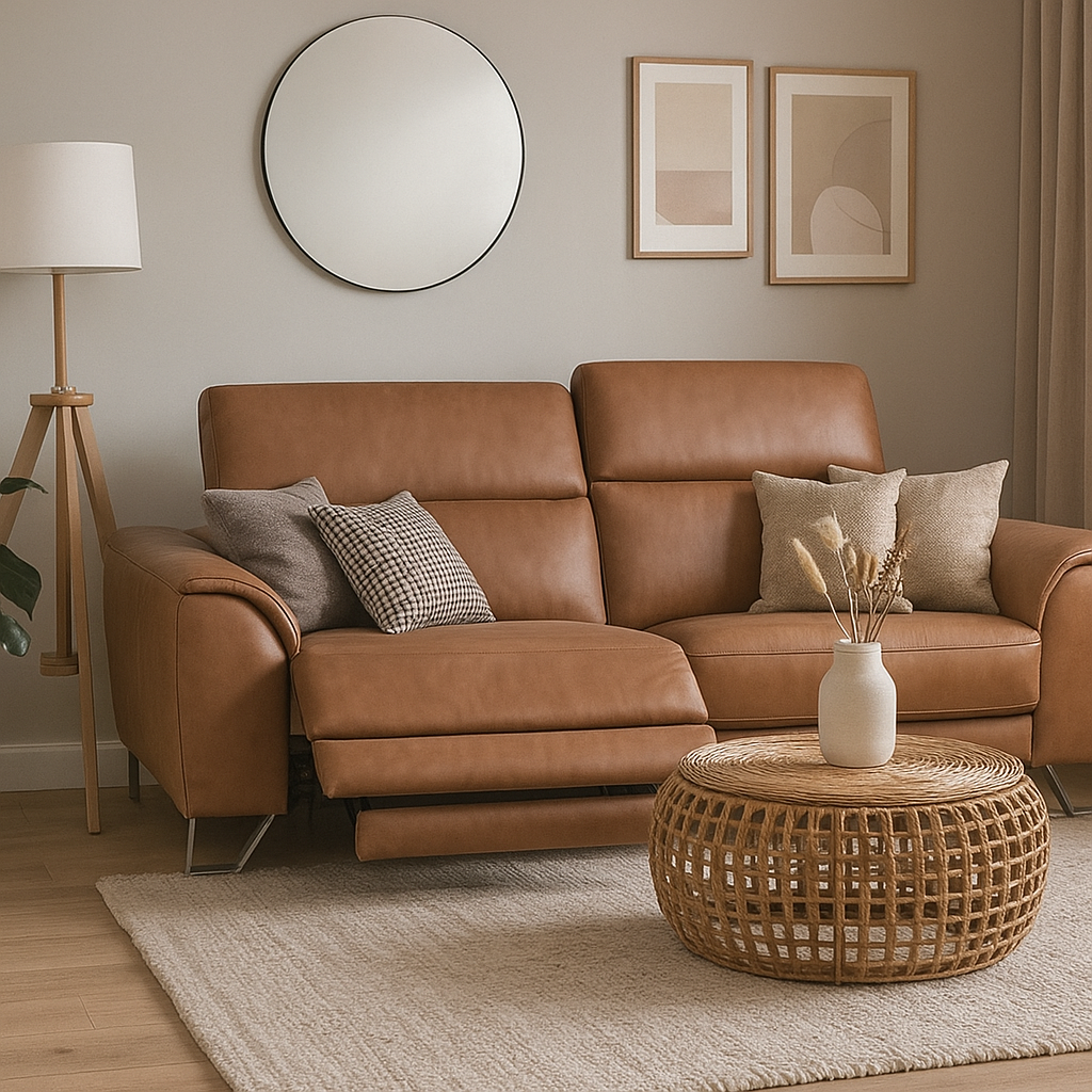 #1 Americana 3-Seater (RN0930) 2.38m Zero Wall Full Top Grain Leather Electric Recliner Sofa (I) picket and rail