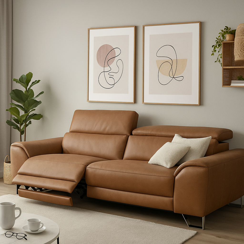 #1 Americana 3-Seater (RN0930) 2.38m Zero Wall Full Top Grain Leather Electric Recliner Sofa (I) picket and rail