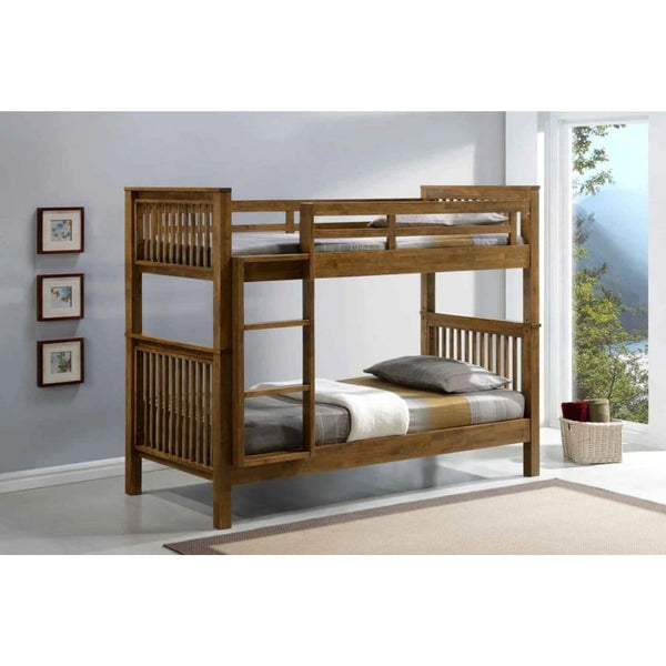 #1 Americana Solid Wood Double Decker Super Single Bunk Bed With Pull ...