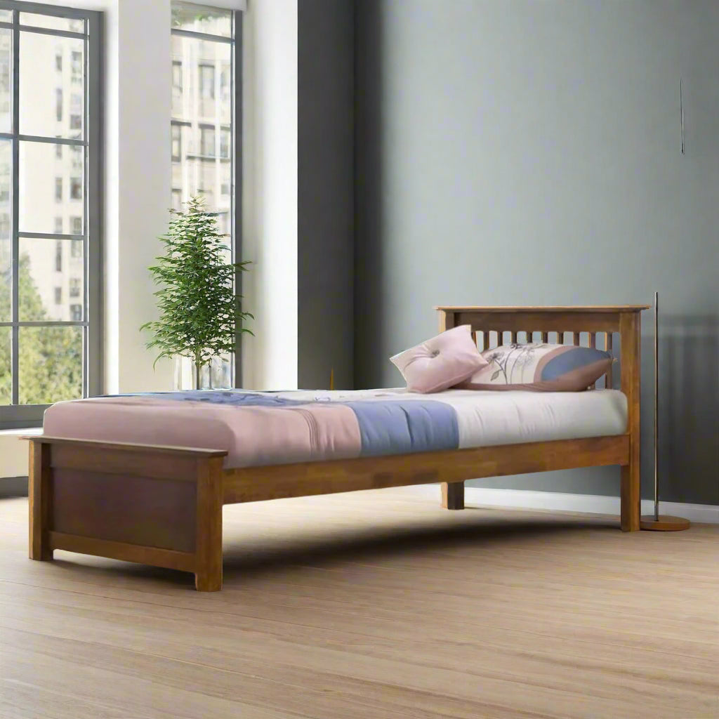 #1  Americana Solid Wood Single Bed picket and rail