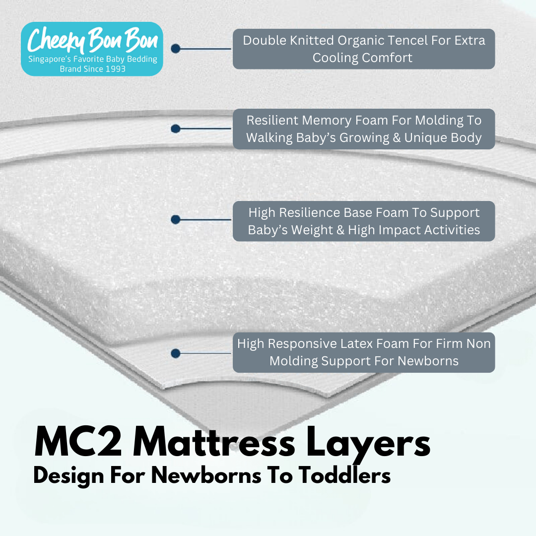 #1 Cheeky Bon Bon MultiCare II Reversible Baby Cot Mattress 60x120x12cm CK-DFKM0002 (MC2) picket and rail