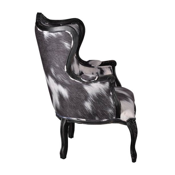 #1 Cowhide Wing Armchair (43277) picket and rail