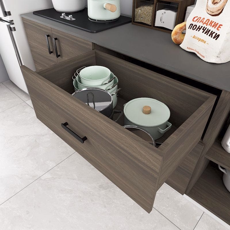#1 Custom 32-Feet Modern Minimalist Kitchen Cabinet - **STARBUY** picket and rail