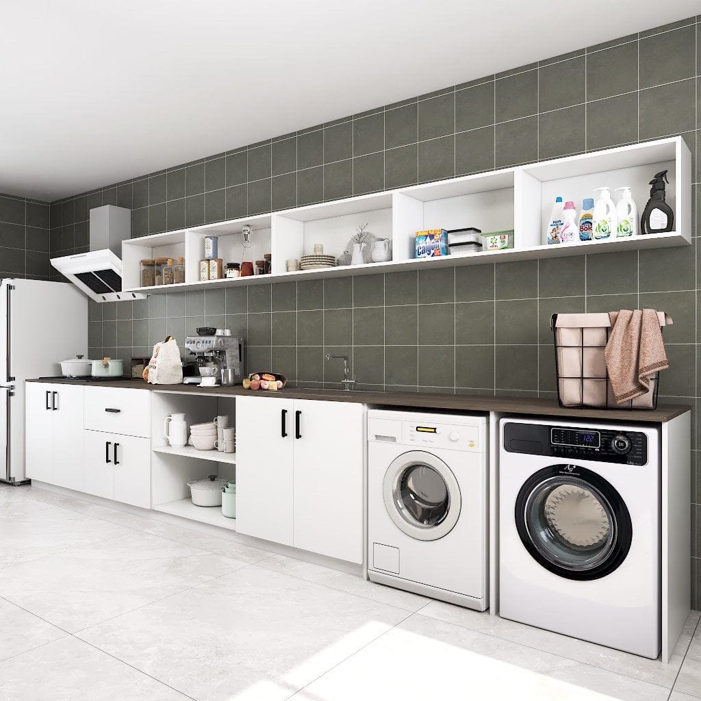 #1 Custom 32-Feet Modern Minimalist Kitchen Cabinet - **STARBUY** picket and rail