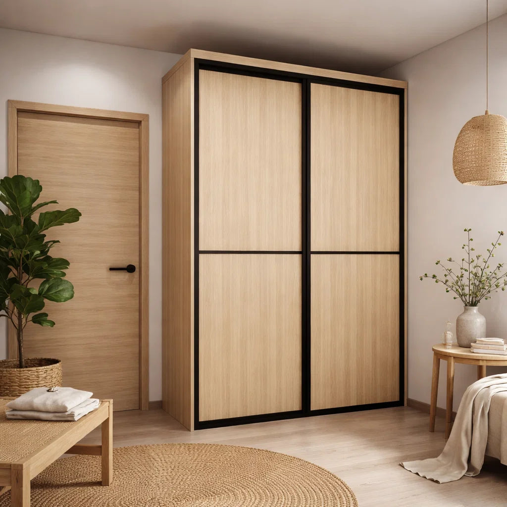 #1 Custom Wardrobe System Length STSLDW Length 1.2 - 1.5m Full Height Sliding Door System with Drawer (Built-In or Freestanding) picket and rail