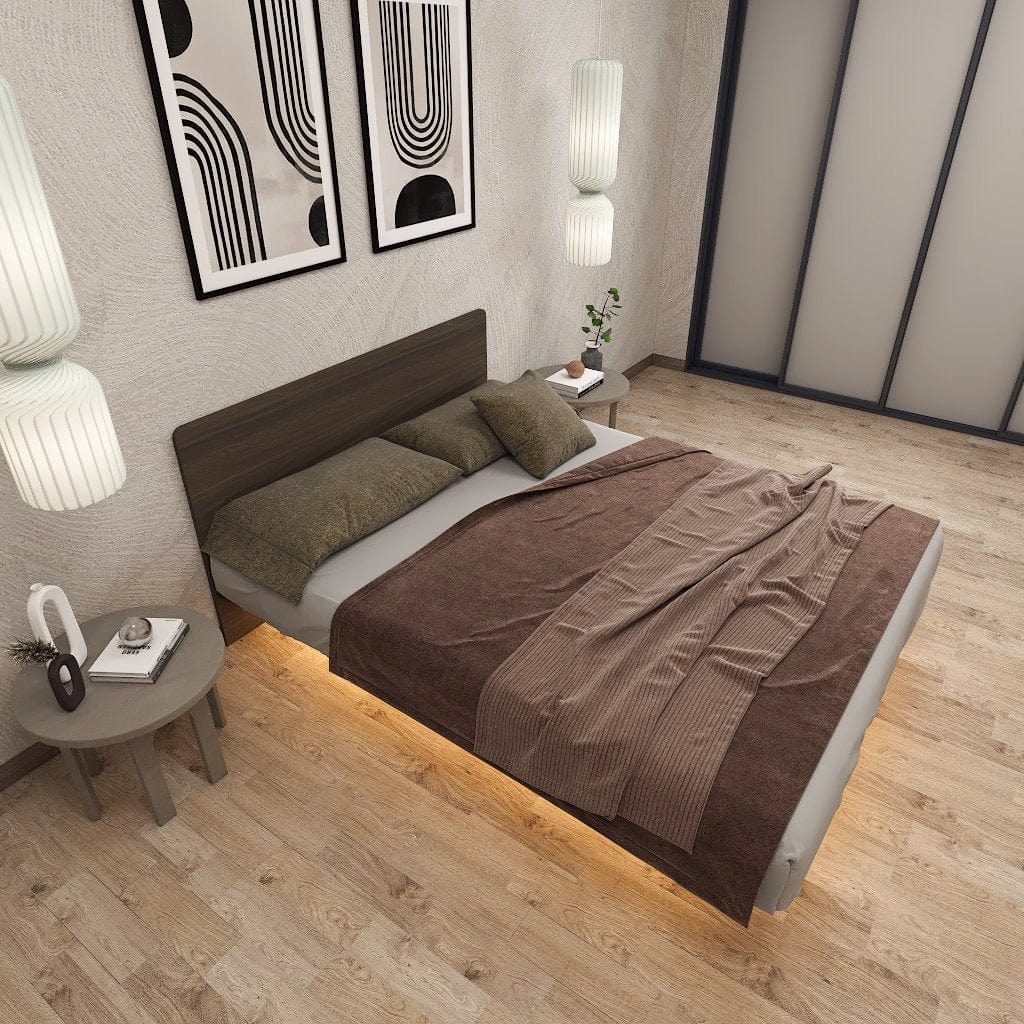 Image 52: #1 Floating Low Platform Queen/King Bed Frame - New picket and rail