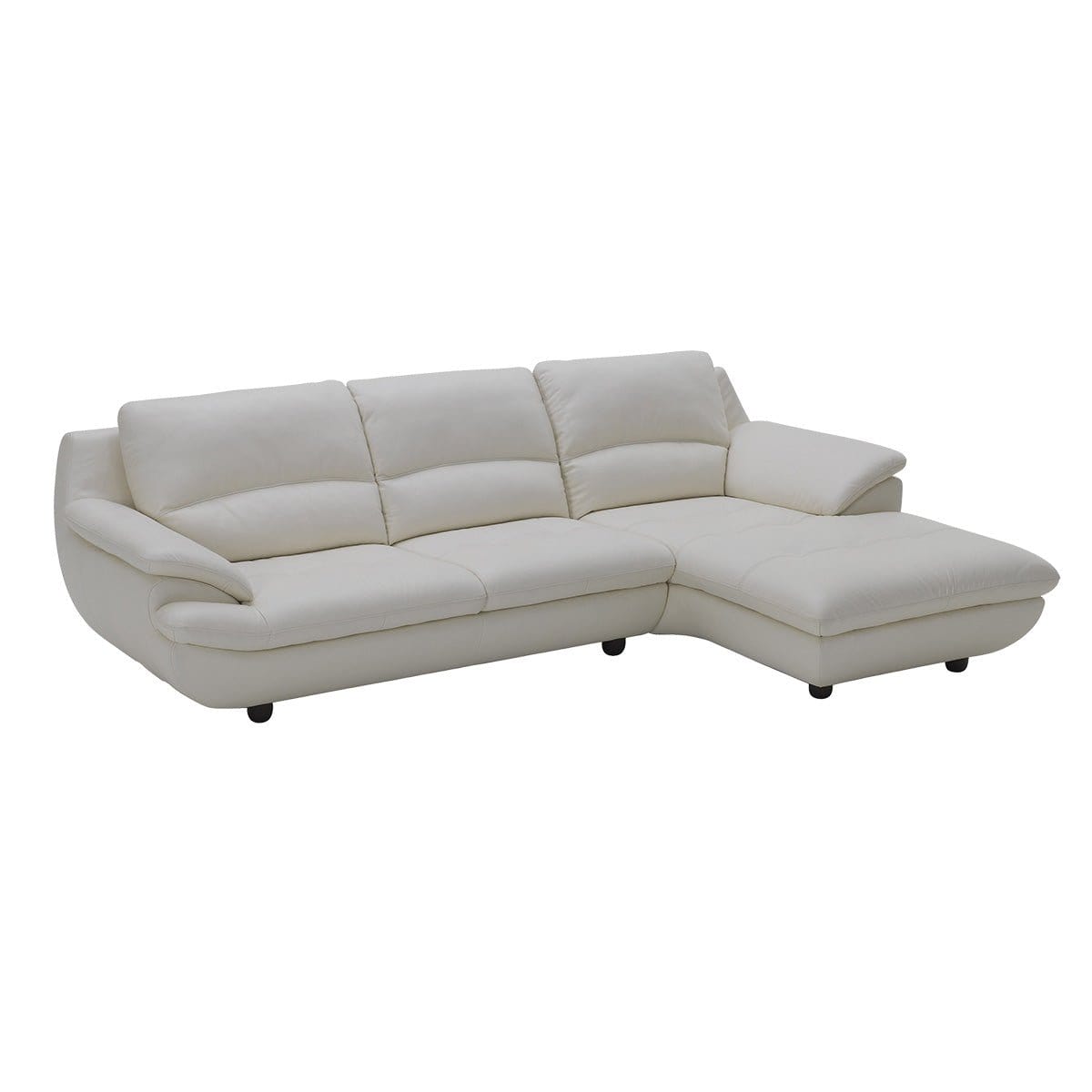 #1 KUKA #1235 L-Shaped Leather Sofa (Color: M2936-K) picket and rail