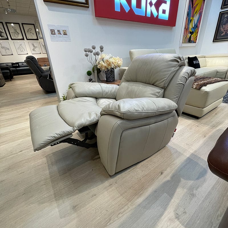 #1  KUKA #1238BL Top-Grain Leather 1-Seater/3-Seater Recliner Sofa picket and rail